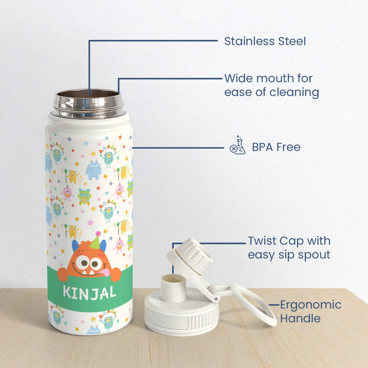 Personalised Monster Party Water Bottle (Hydro) 600 ML - image 6