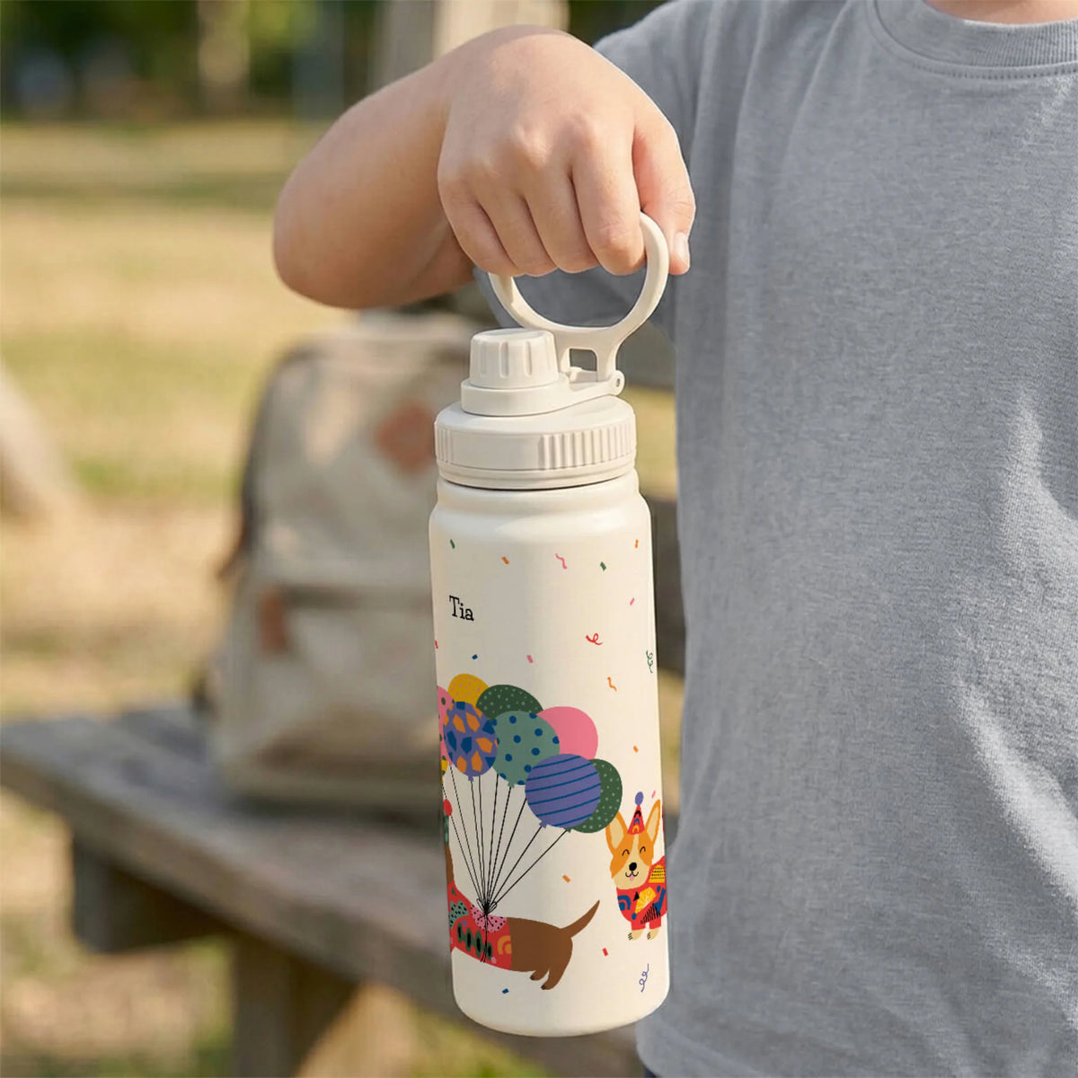 Personalised Paw Party Insulated Water Bottle (Hydro) 600 ML - image 3