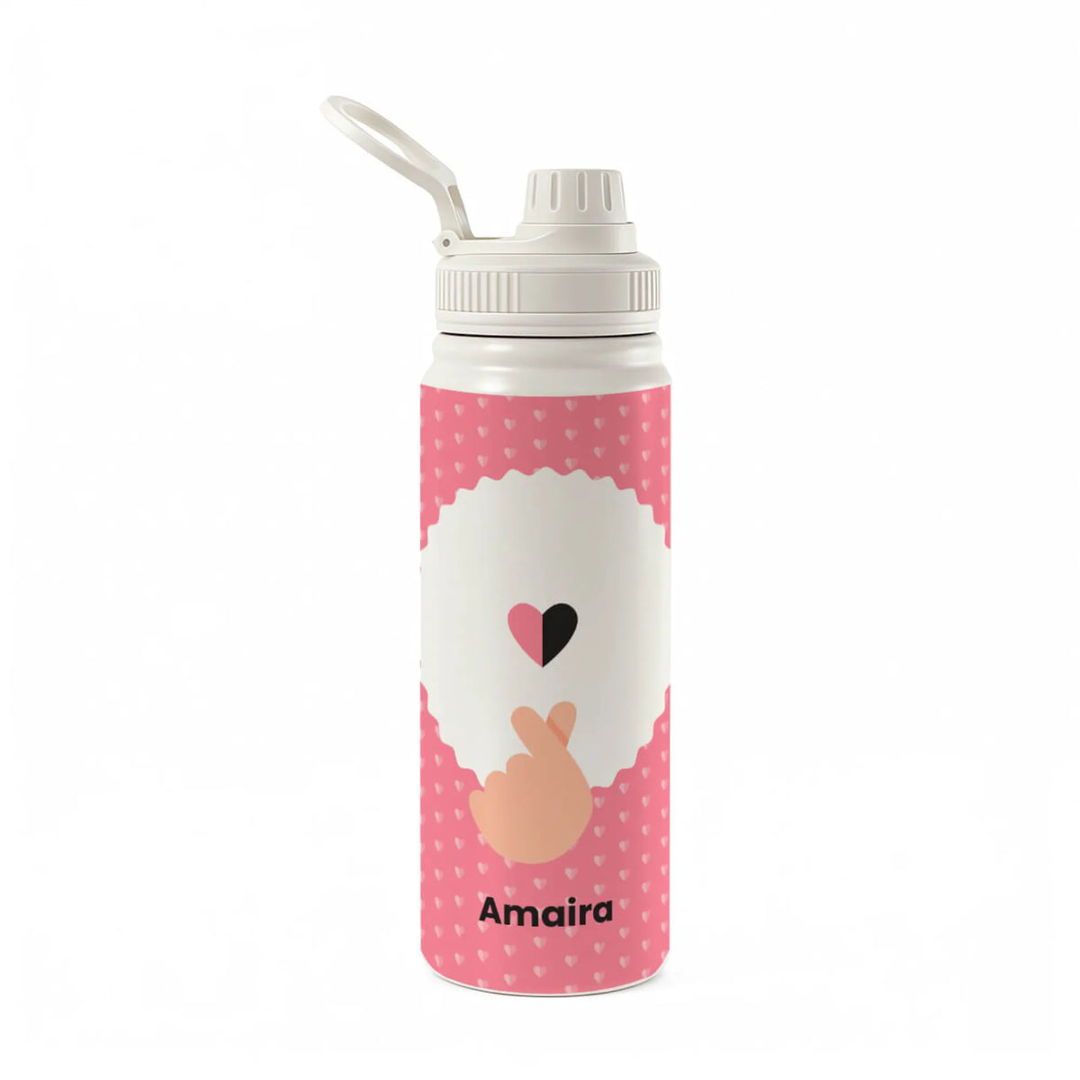 Personalised Pop Heart Water Bottle (Hydro) 600 ML - image 1