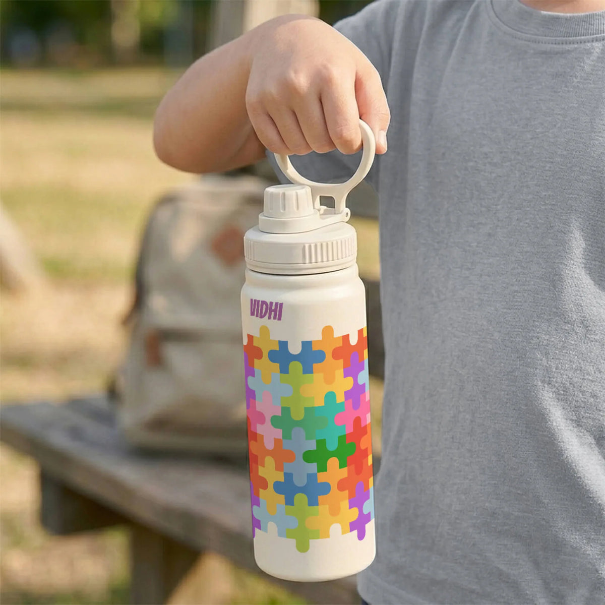 Personalised Puzzle Pop Water Bottle (Hydro) 600 ML - image 3