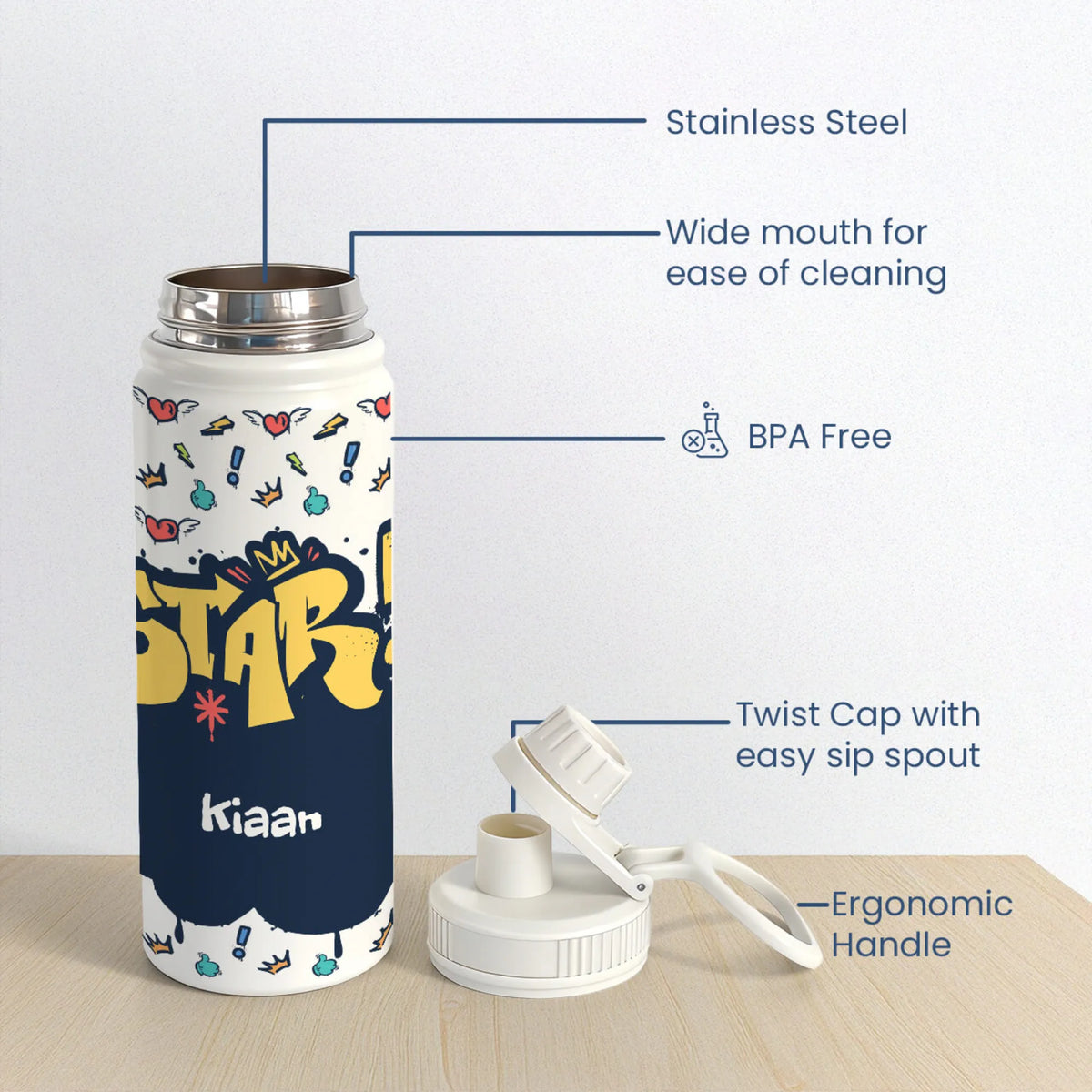 Personalised Rising Stars Water Bottle (Hydro) 600 ML - image 6