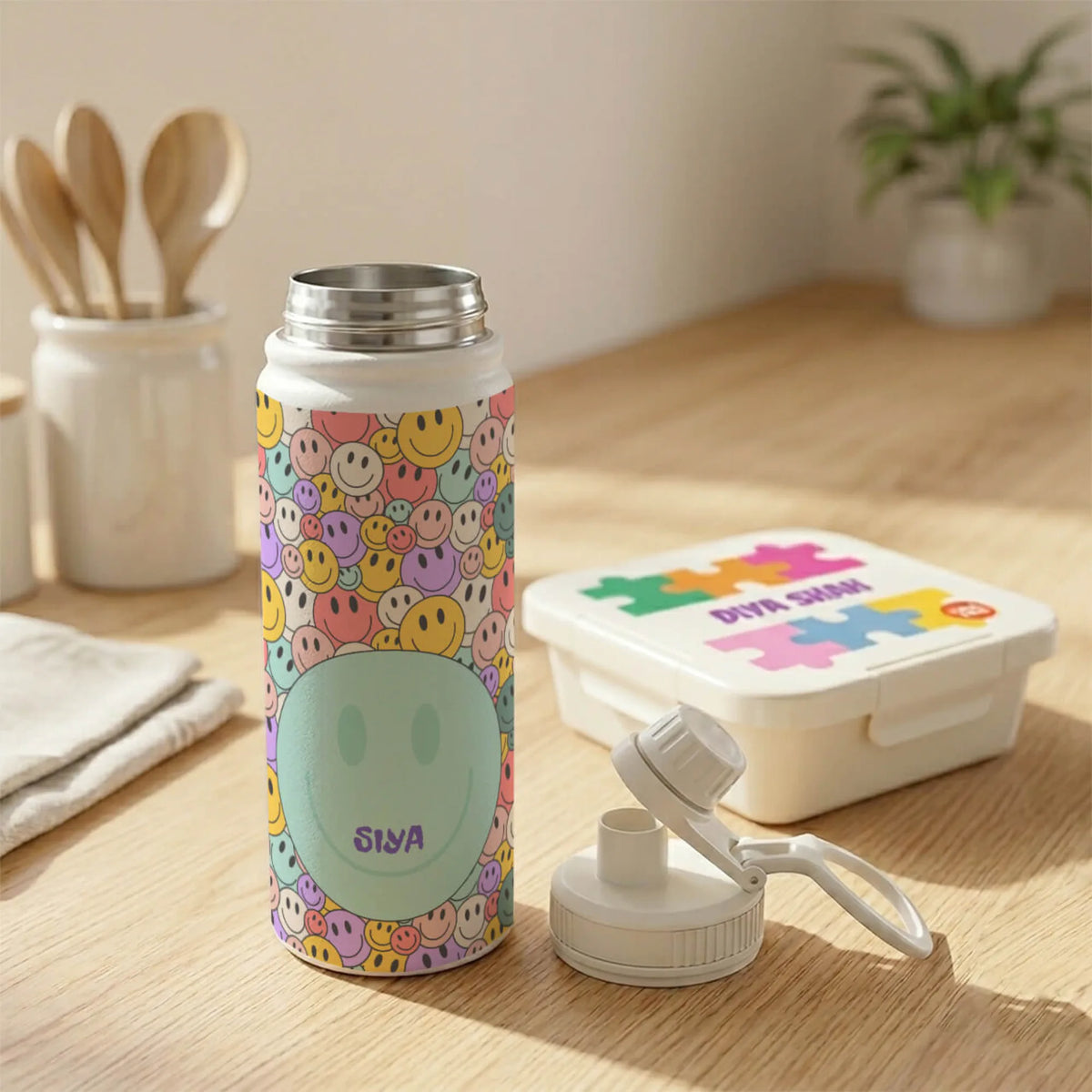 Personalised Smiley Day Insulated Water Bottle (Hydro) 600 ML - image 4