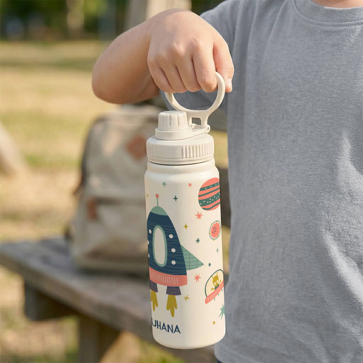 Personalised Space Explorer Insulated Water Bottle (Hydro) 600 ML - image 3