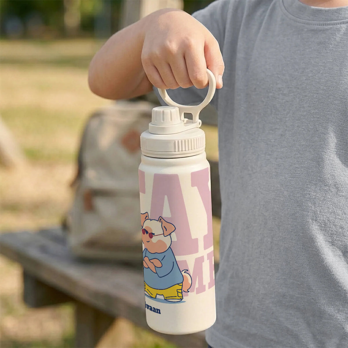 Personalised Stay Pawsome Water Bottle (Hydro) 600 ML - image 3