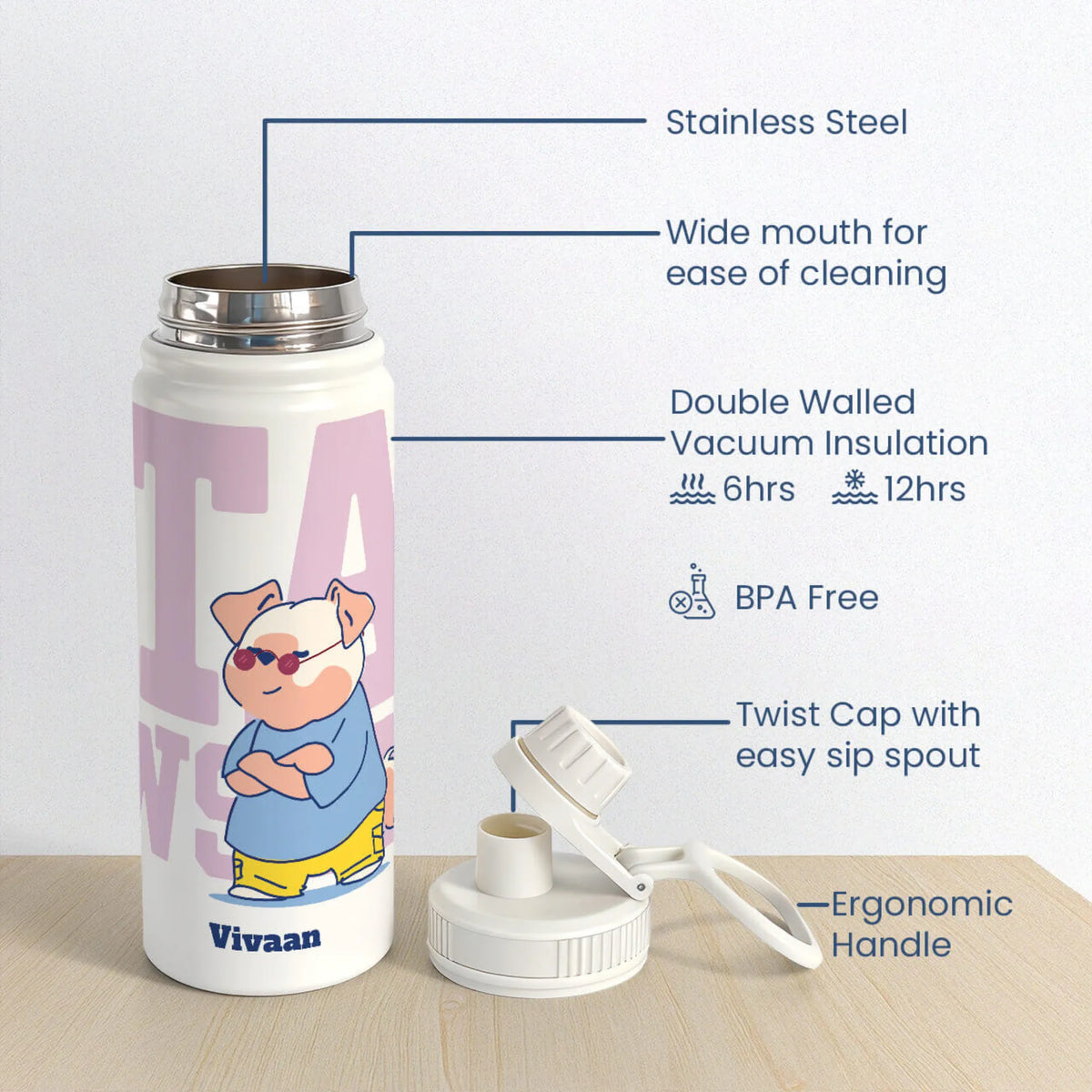 Personalised Stay Pawsome Insulated Water Bottle (Hydro) 600 ML - image 6