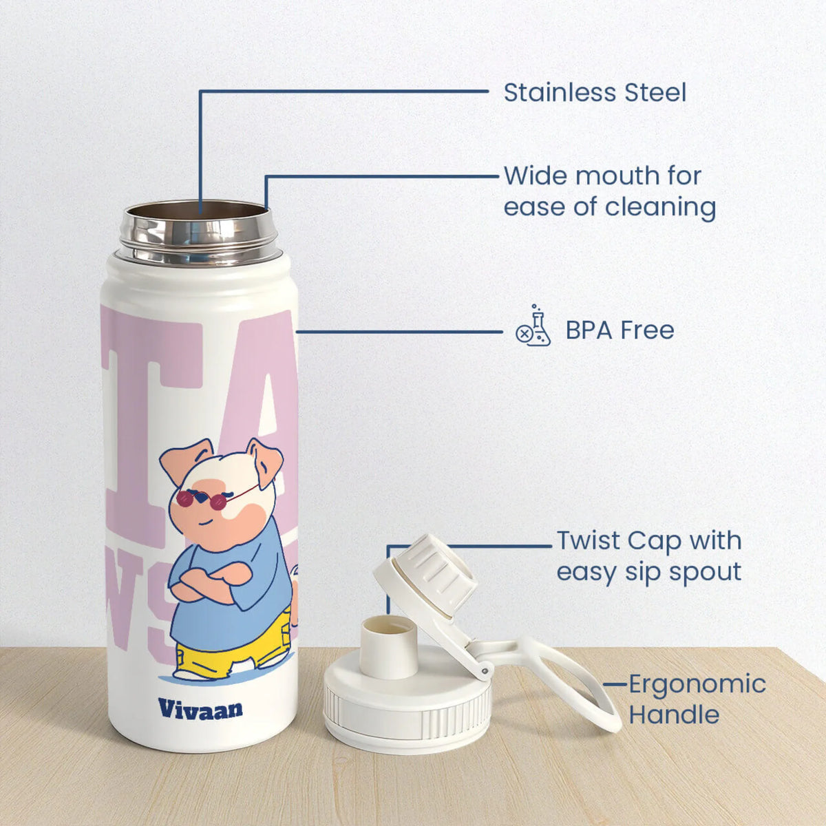 Personalised Stay Pawsome Water Bottle (Hydro) 600 ML - image 6