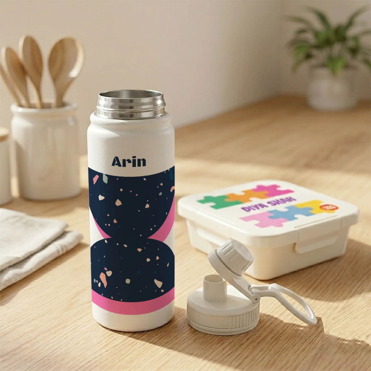 Personalised Terrazzo Pop Water Bottle (Hydro) 600 ML - image 4