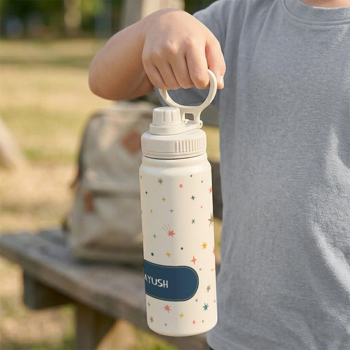 Personalised Twinkling Stars Water Bottle (Hydro) 600 ML - image 3