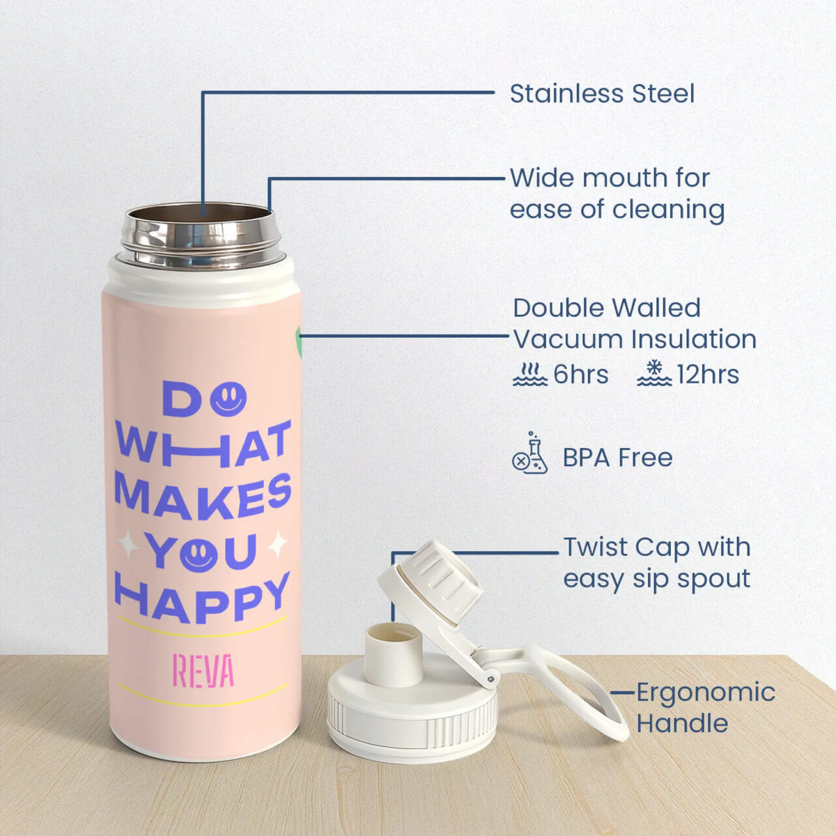 Personalised You Do You Insulated Water Bottle (Hydro) 600 ML - image 6