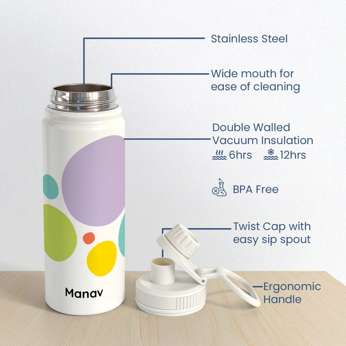 Personalised Zooboo Kids Insulated Water Bottle (Hydro) 600 ML - image 6
