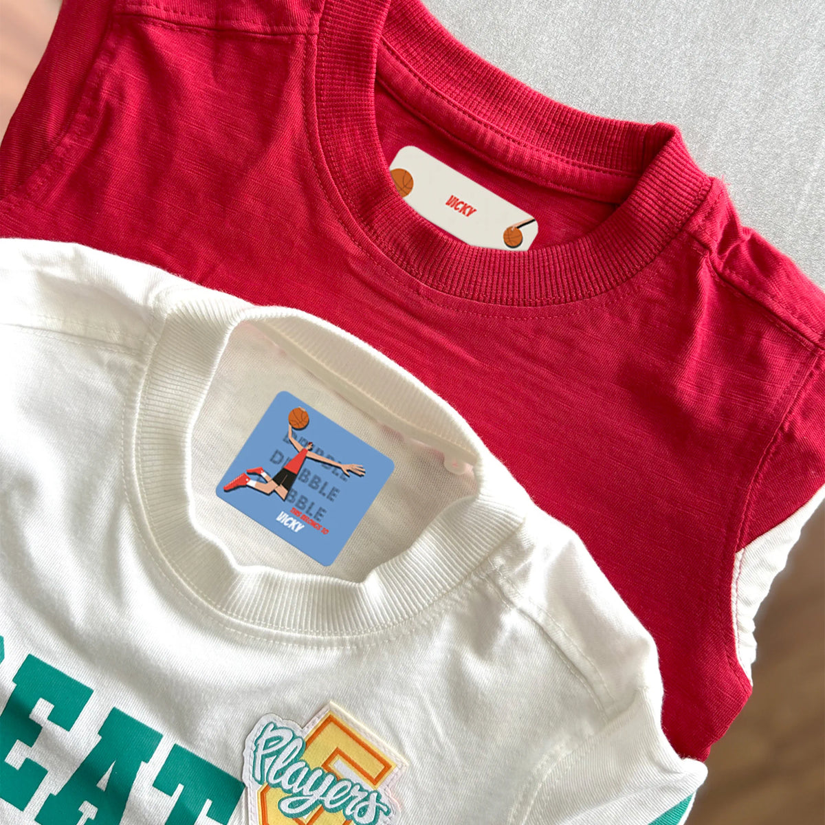 Personalised Basketball Fever Boy Iron-On Name Labels for Clothes - image 2