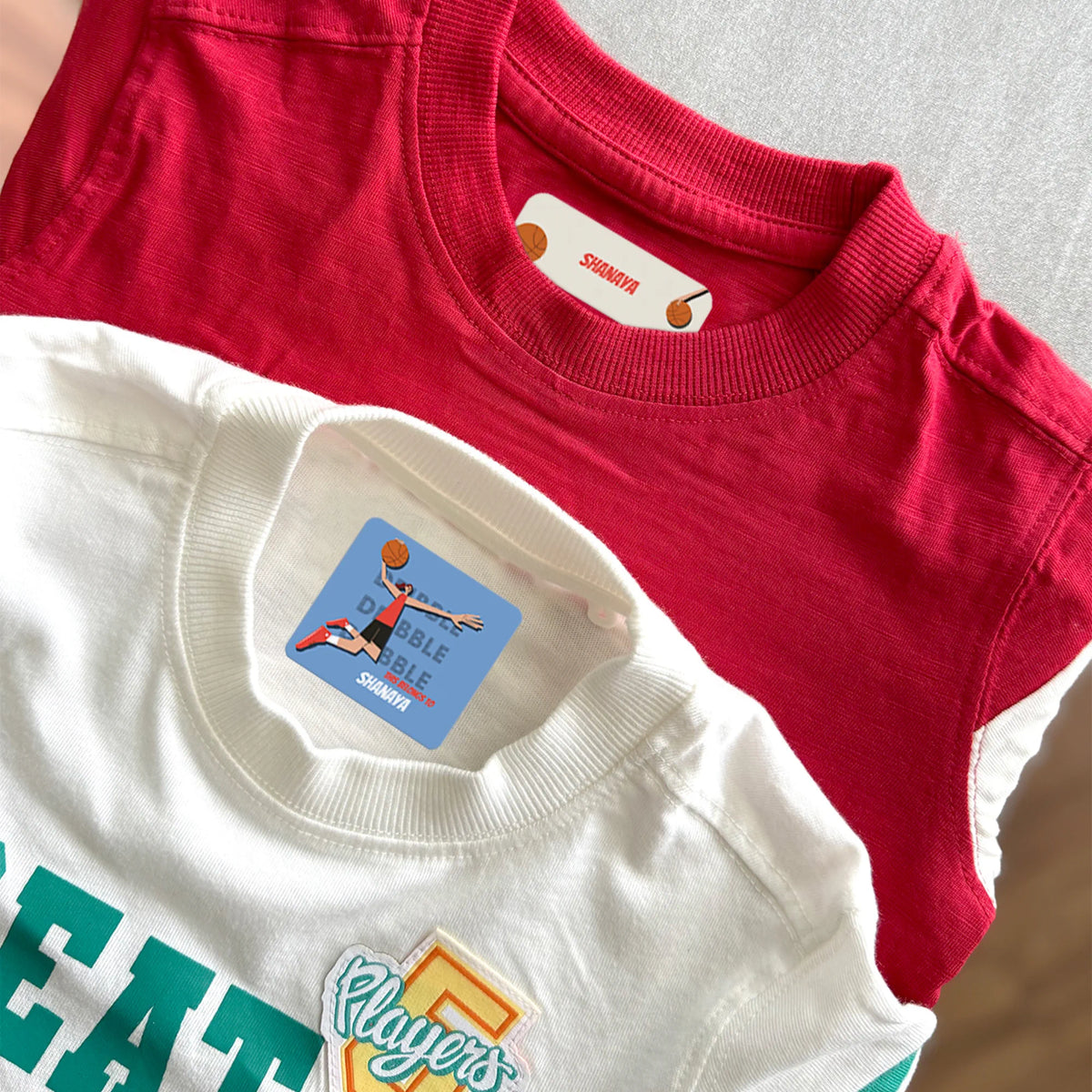 Personalised Basketball Fever Girl Iron-On Name Labels for Clothes - image 2