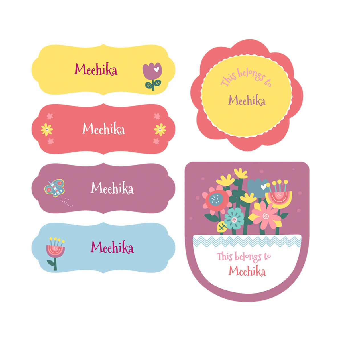 Personalised Flower Power Iron-On Name Labels for Clothes - image 1