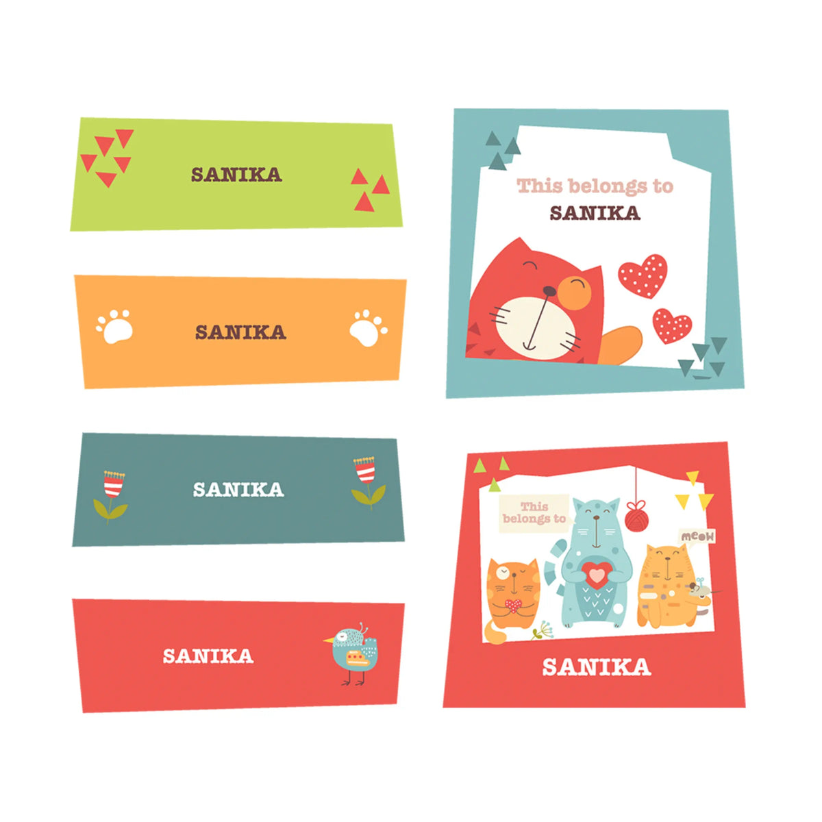 Personalised Kitty Cat Iron-On Name Labels for Clothes - image 1
