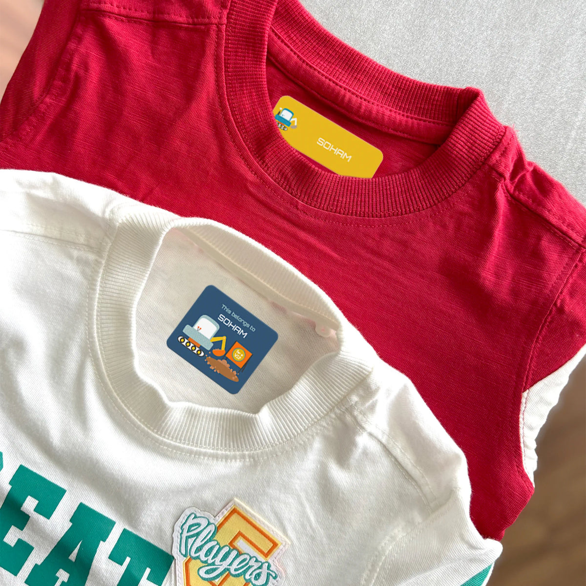 Personalised Let's Build Iron-On Name Labels for Clothes - image 2