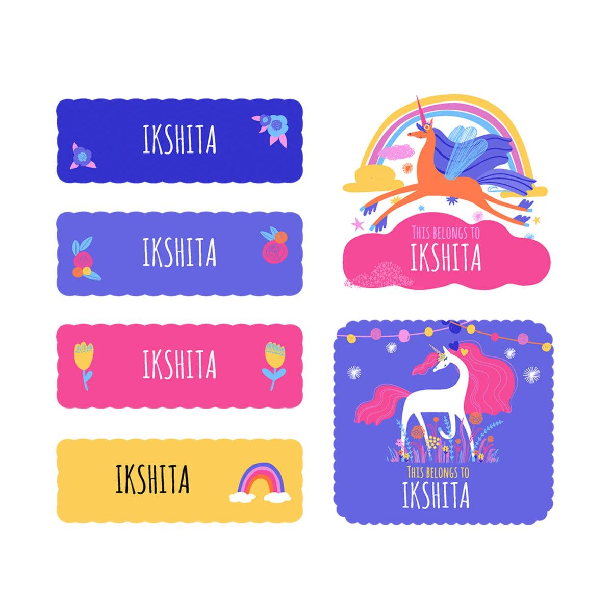 Personalised Magical Unicorn Iron-On Name Labels for Clothes - image 1
