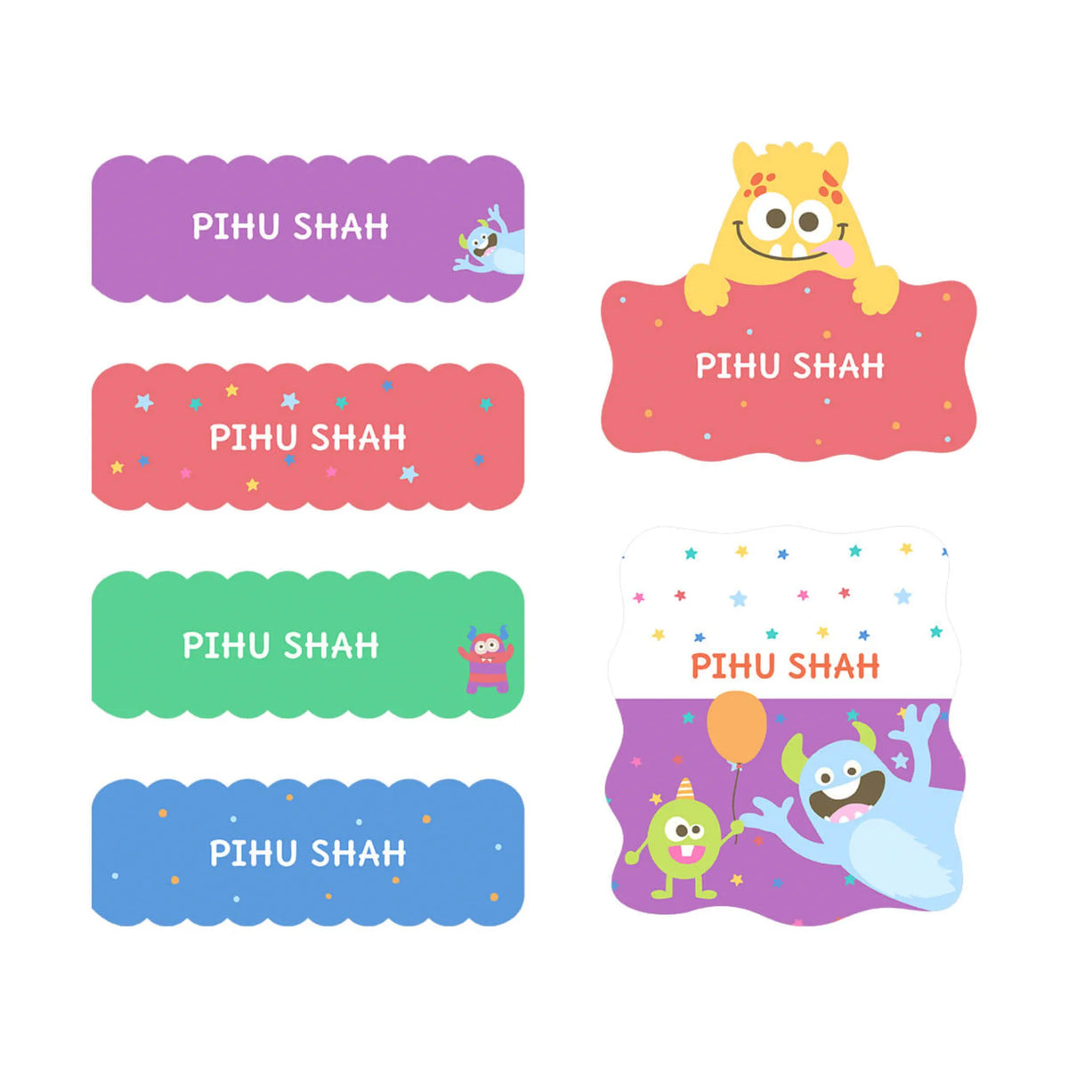 Personalised Monster Party Iron-On Name Labels for Clothes - image 1