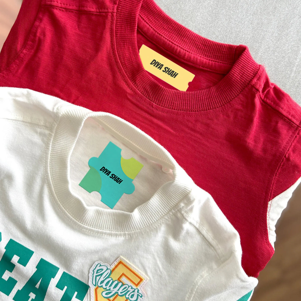 Personalised Puzzle Pop Iron-On Name Labels for Clothes - image 2