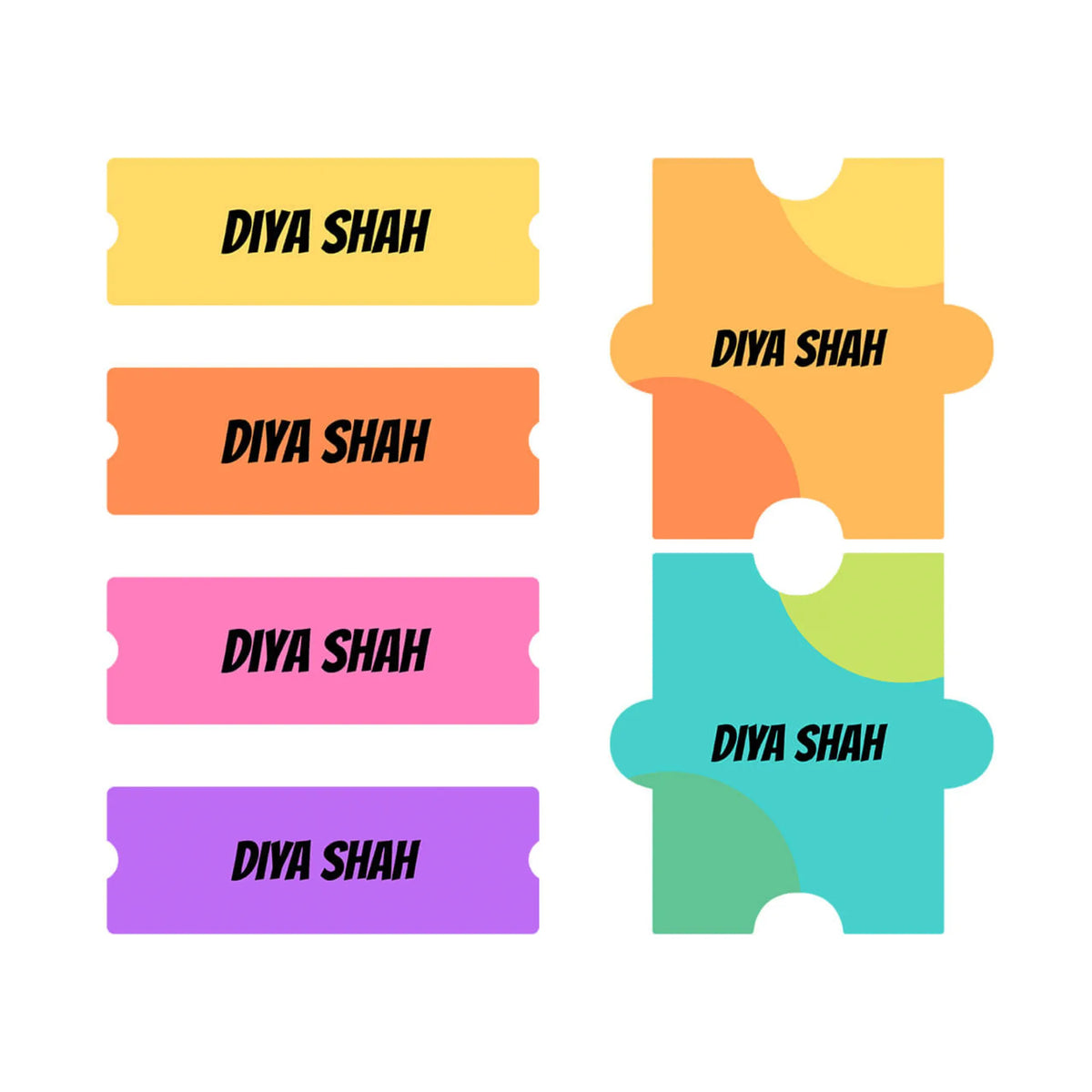 Personalised Puzzle Pop Iron-On Name Labels for Clothes - image 1