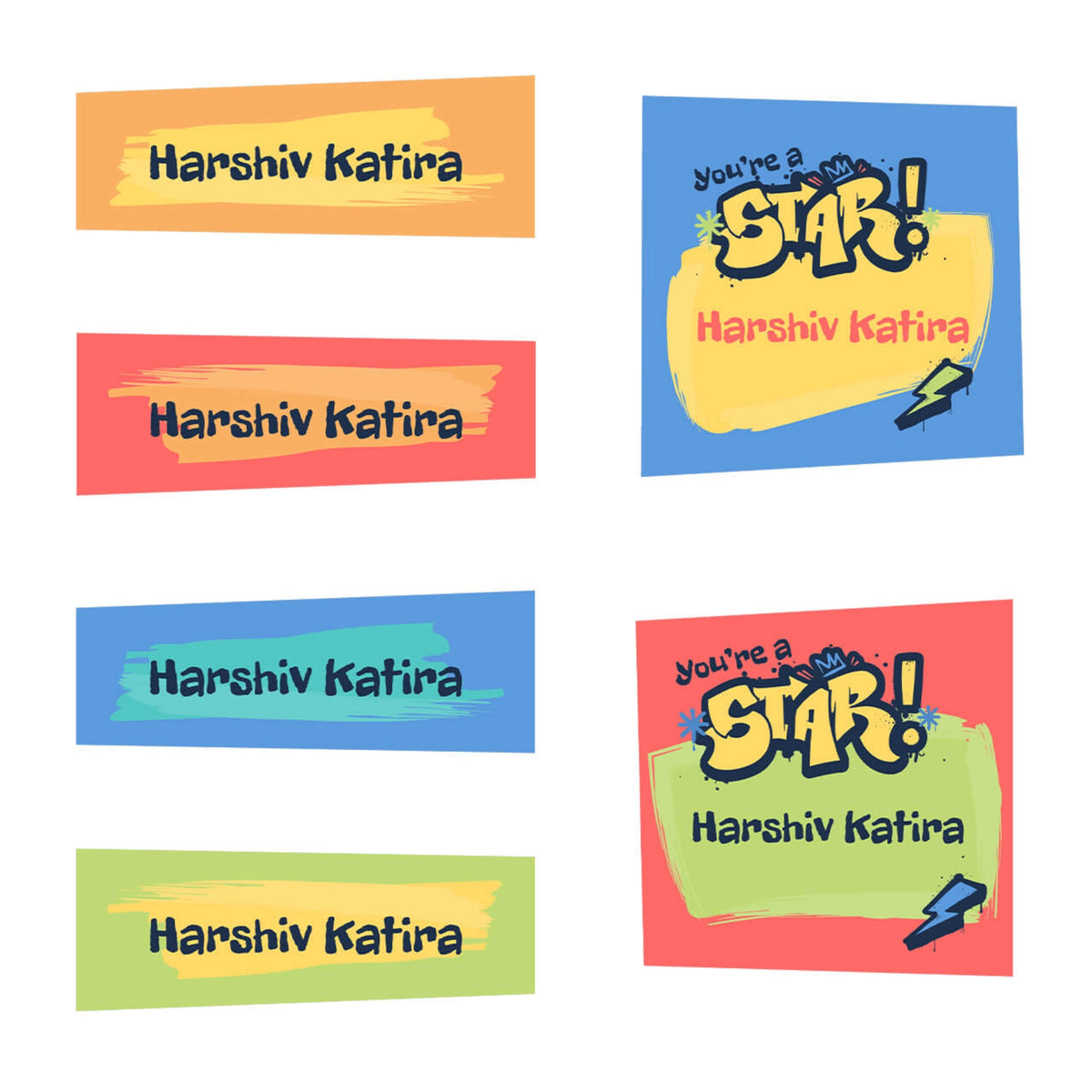 Personalised Rising Stars Iron-On Name Labels for Clothes - image 1