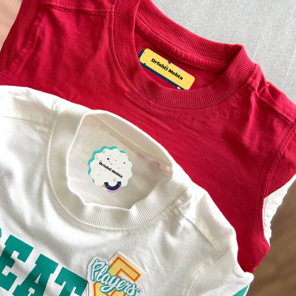 Personalised Terrazzo Pop Iron-On Name Labels for Clothes - image 2