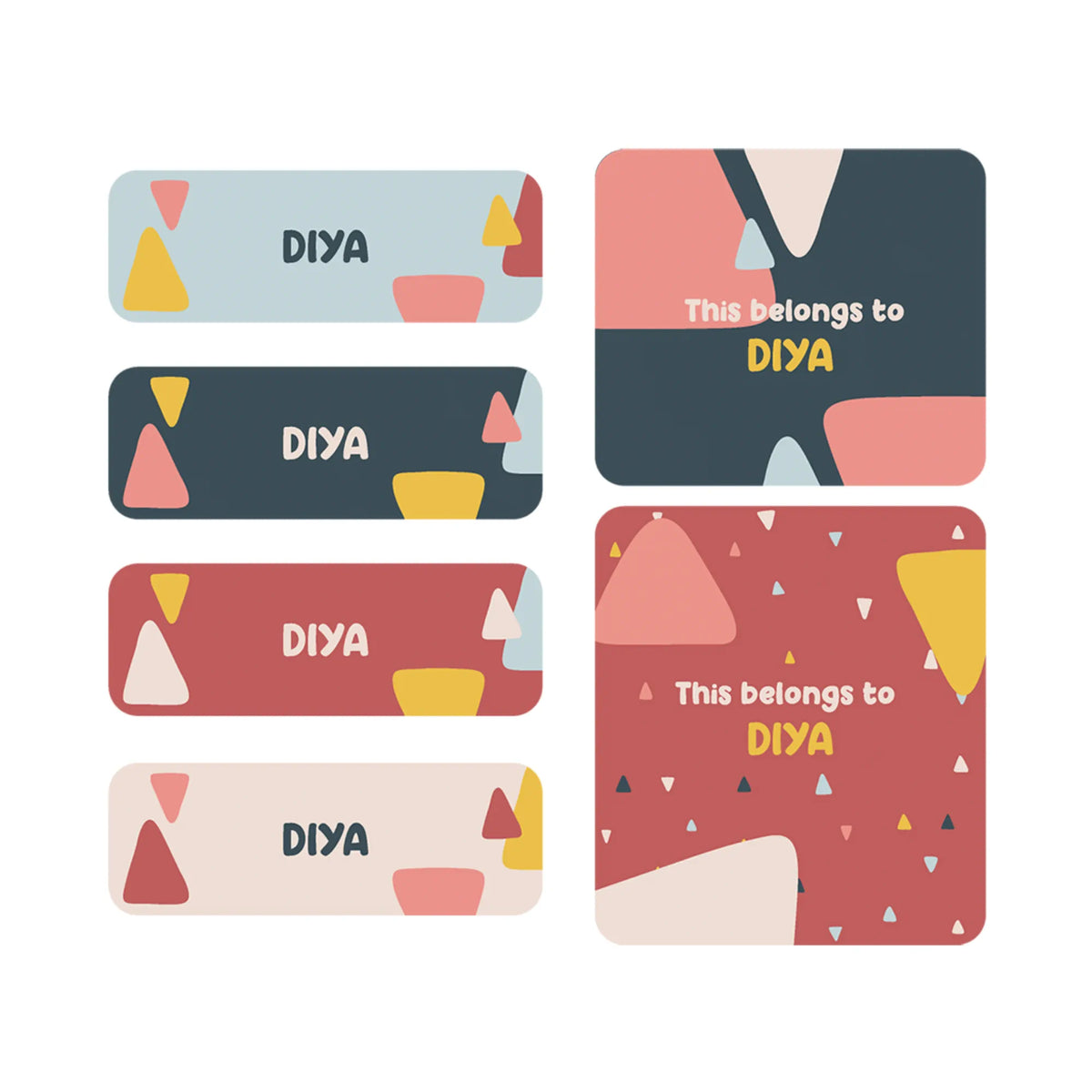 Personalised Triangle Tango Iron-On Name Labels for Clothes - image 1