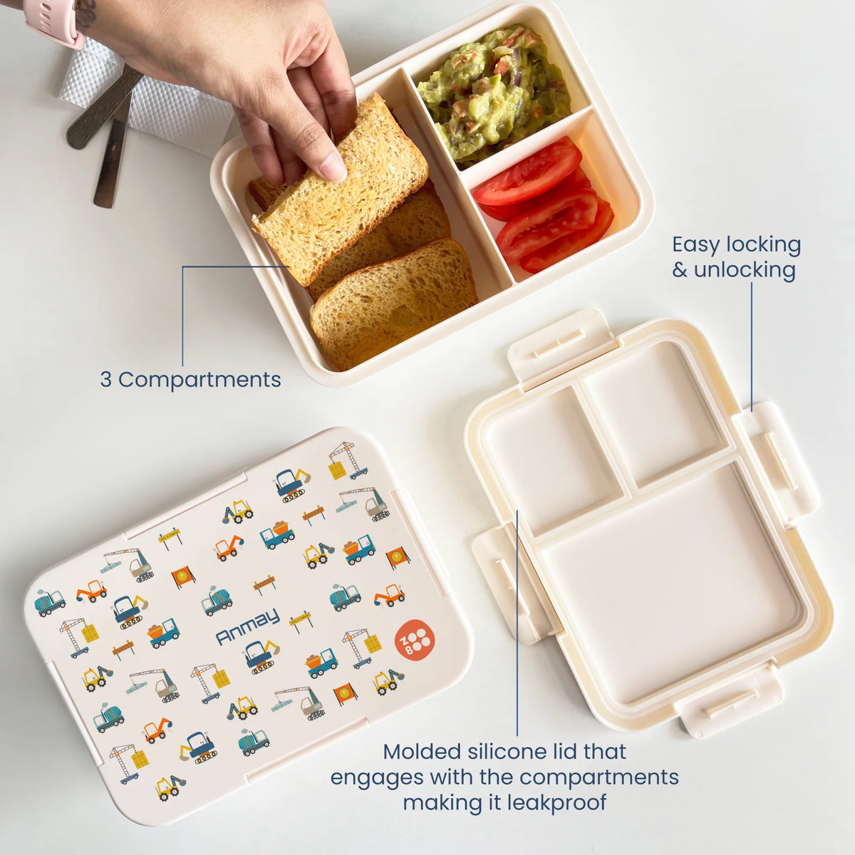 Personalised Construction Site Bento Lunch Box for Kids - image 3