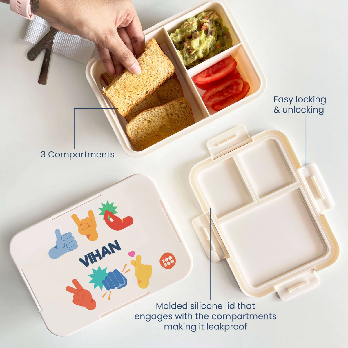 Personalised Emoji Moves Bento Lunch Box for Kids - image 3
