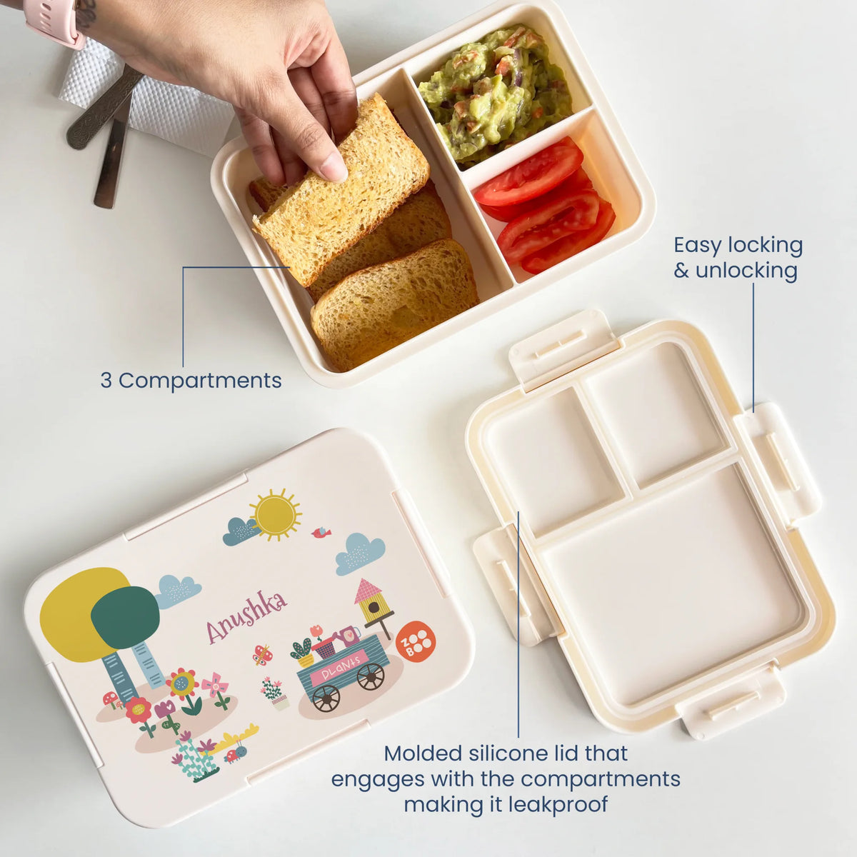 Personalised Enchanted Garden Bento Lunch Box for Kids - image 3