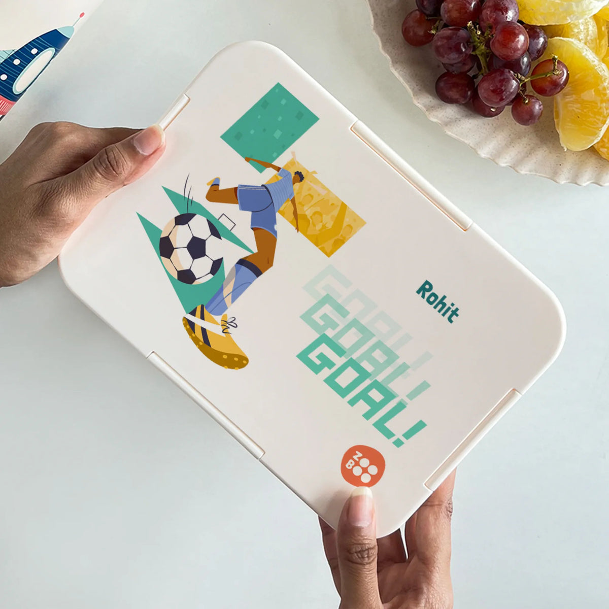 Personalised Football Goals Boy Bento Lunch Box for Kids - image 4