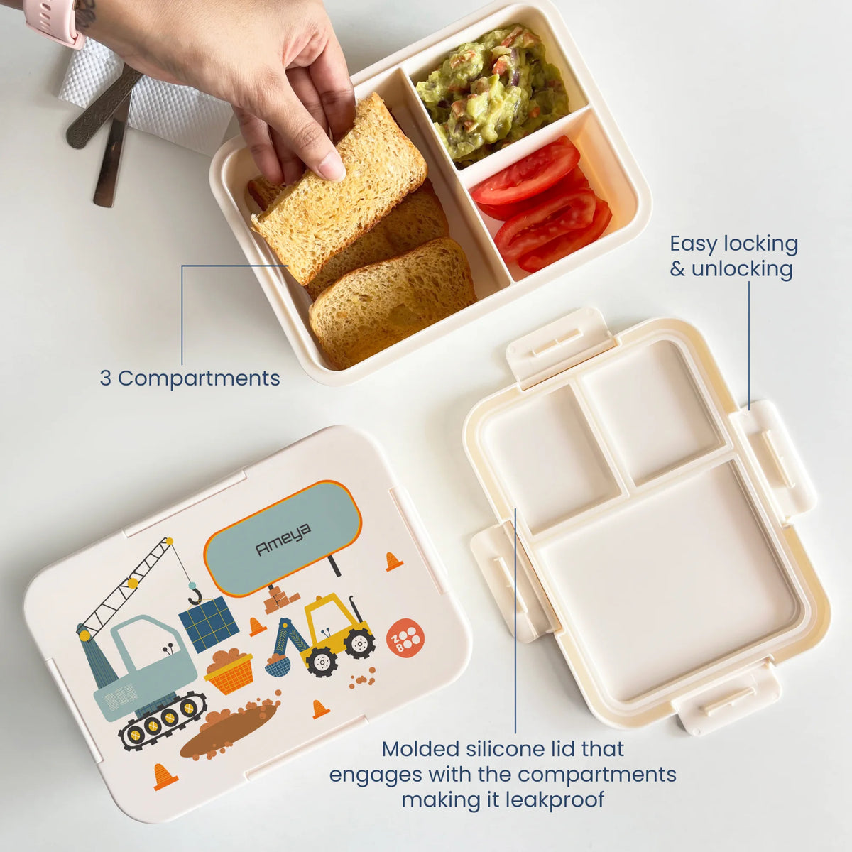 Personalised Let's Build Bento Lunch Box for Kids - image 3