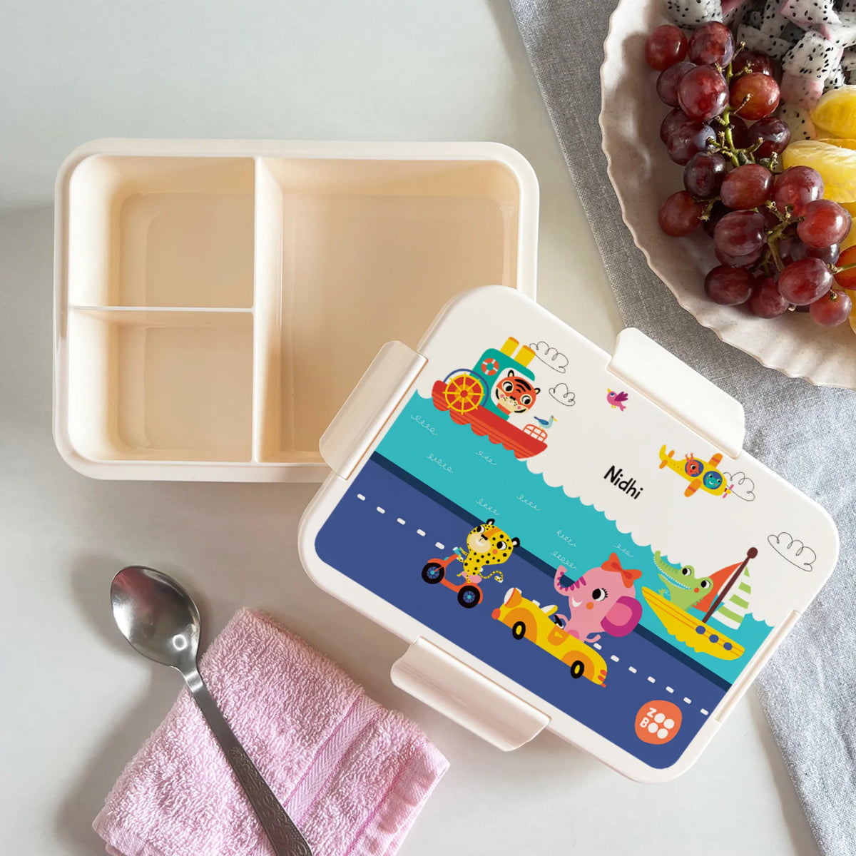 Personalised Let's Travel Bento Lunch Box for Kids - image 2