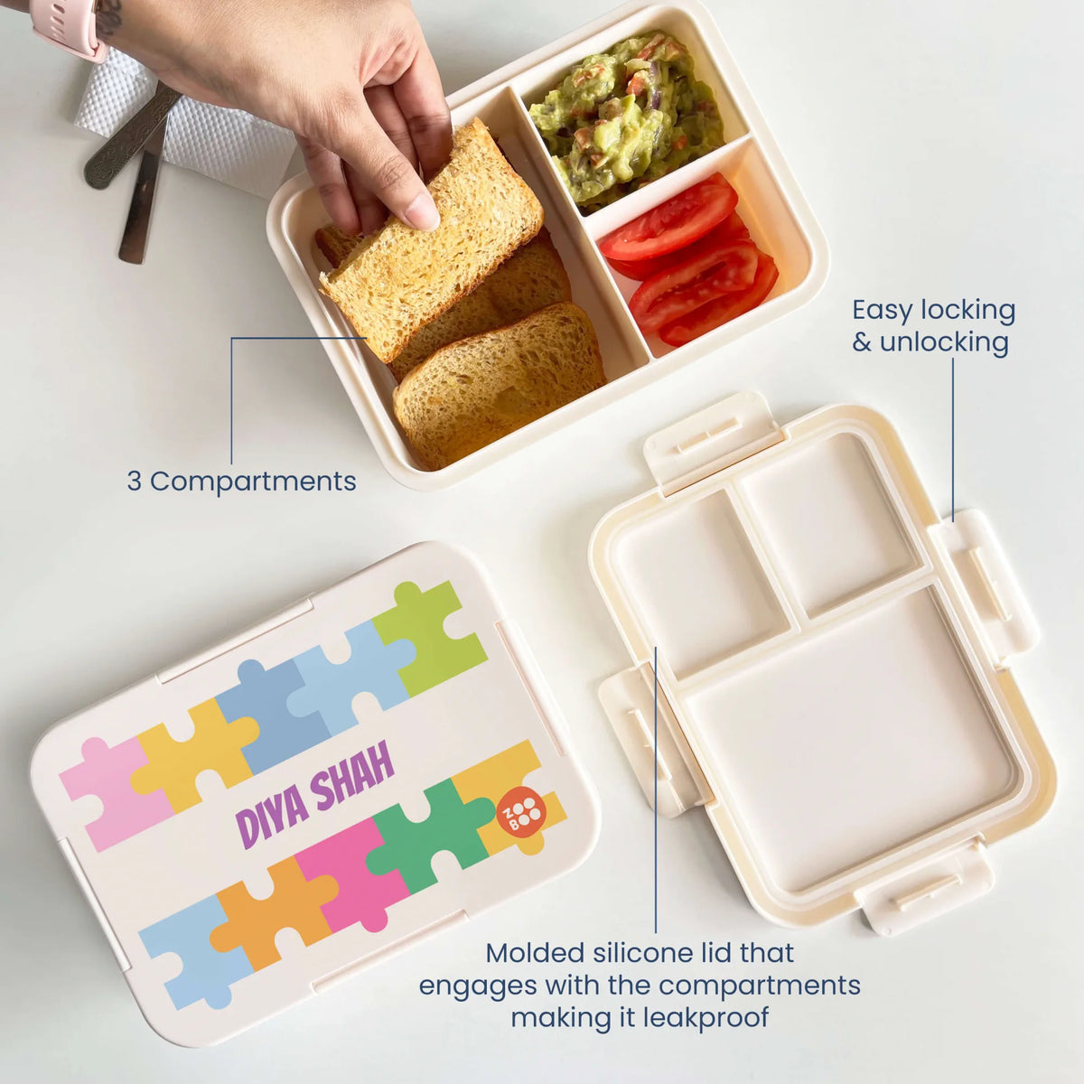 Personalised Puzzle Pop Bento Lunch Box for Kids - image 3