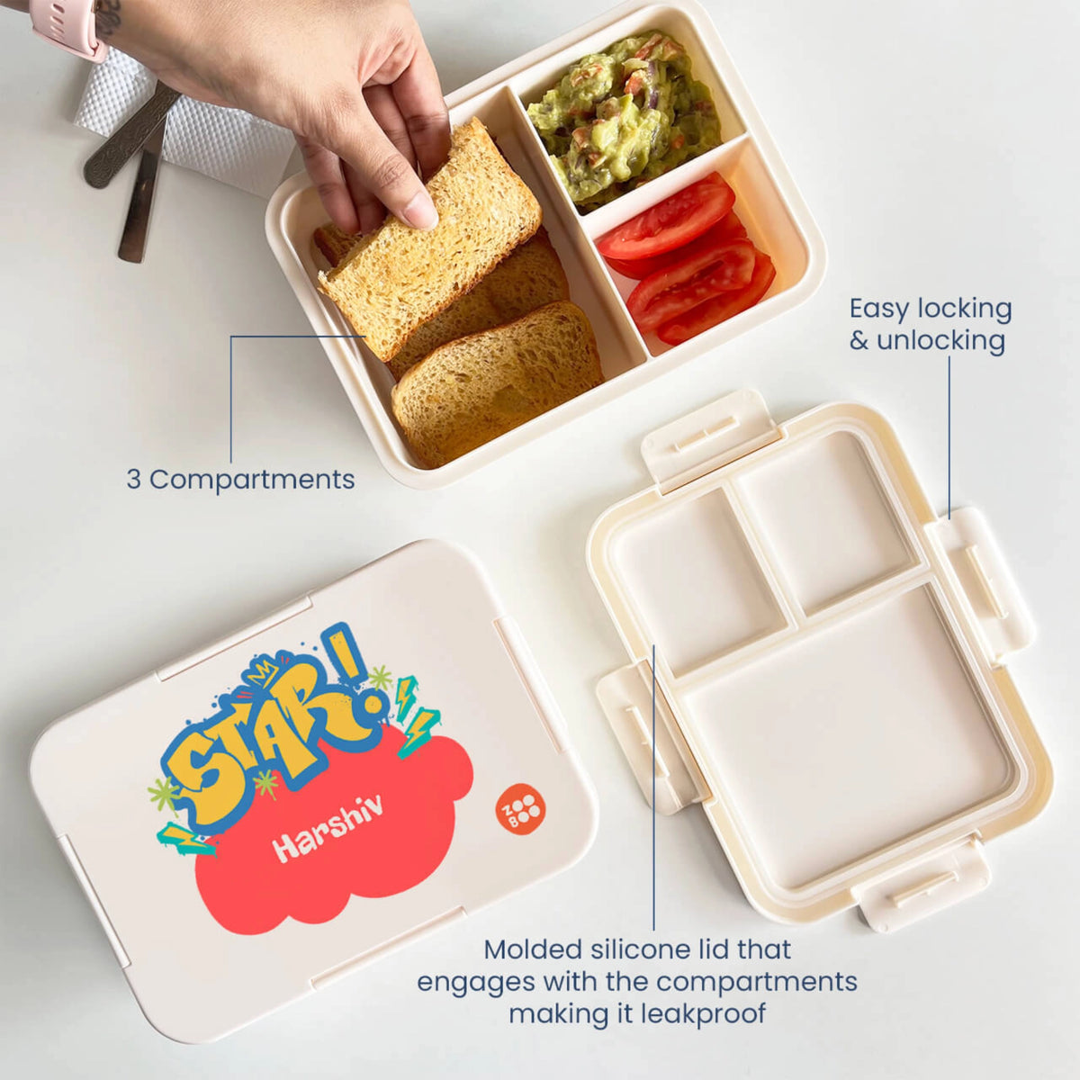 Personalised Rising Stars Bento Lunch Box for Kids - image 3