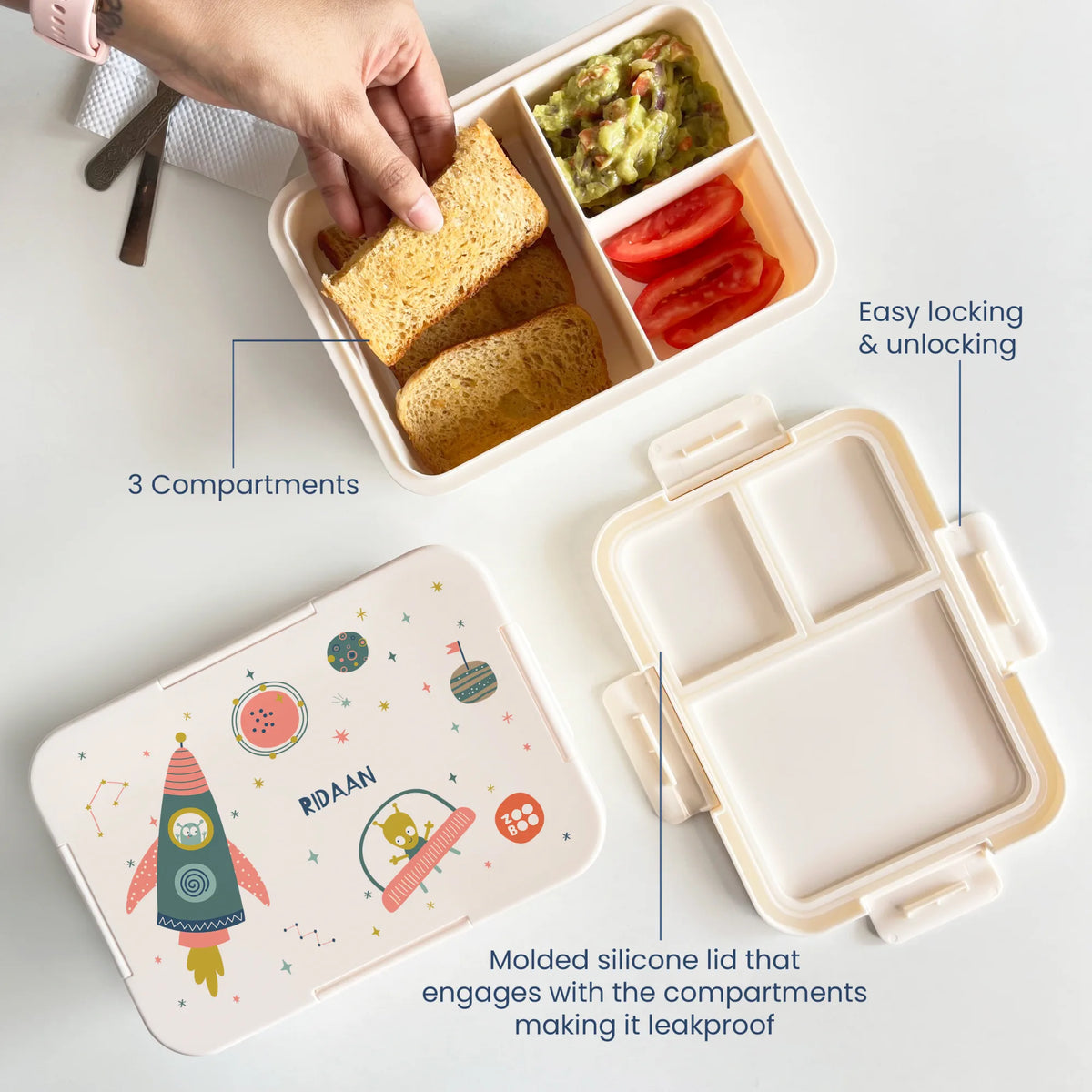 Personalised Space Explorer Bento Lunch Box for Kids - image 3