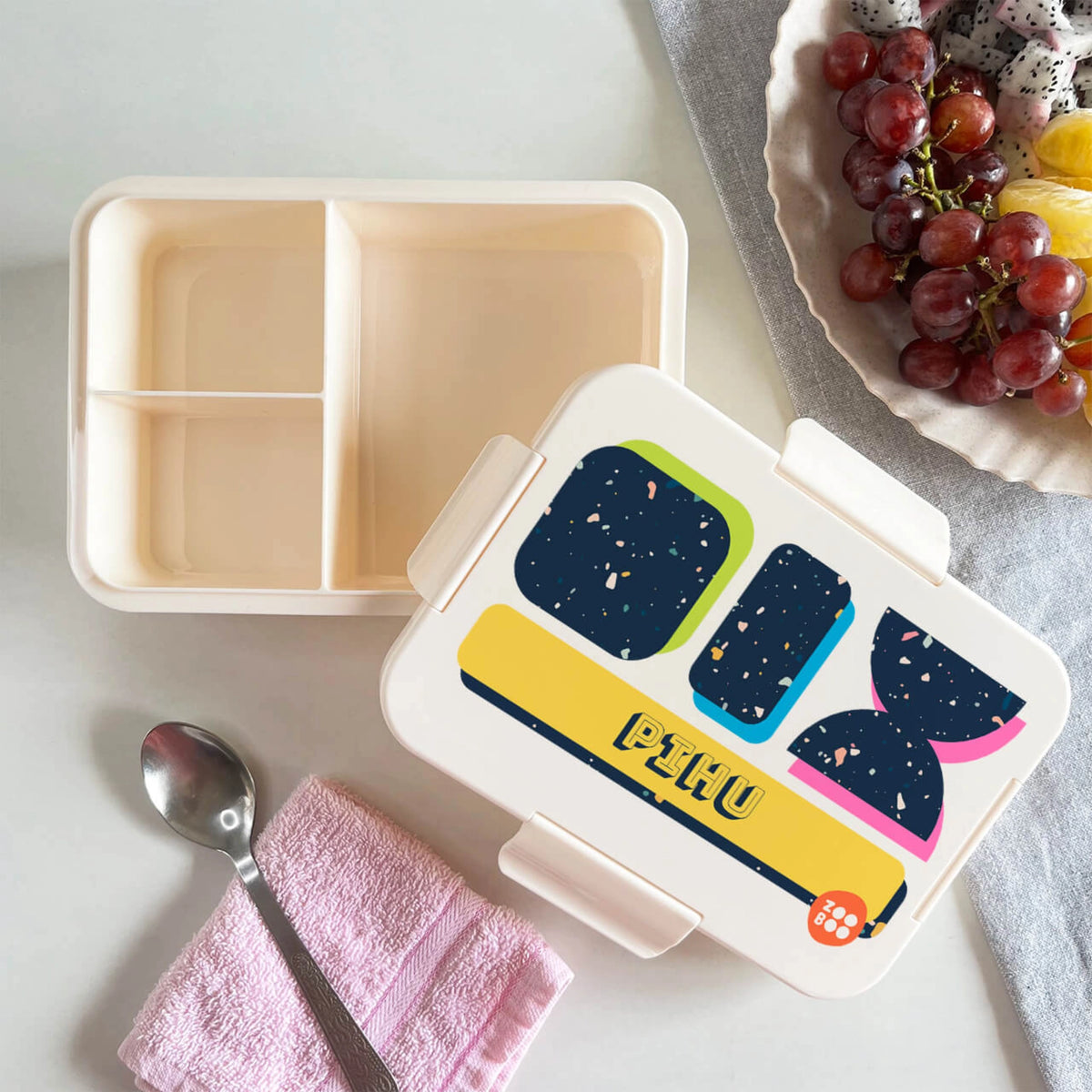 Personalised Terrazzo Pop Bento Lunch Box for Kids - image 2