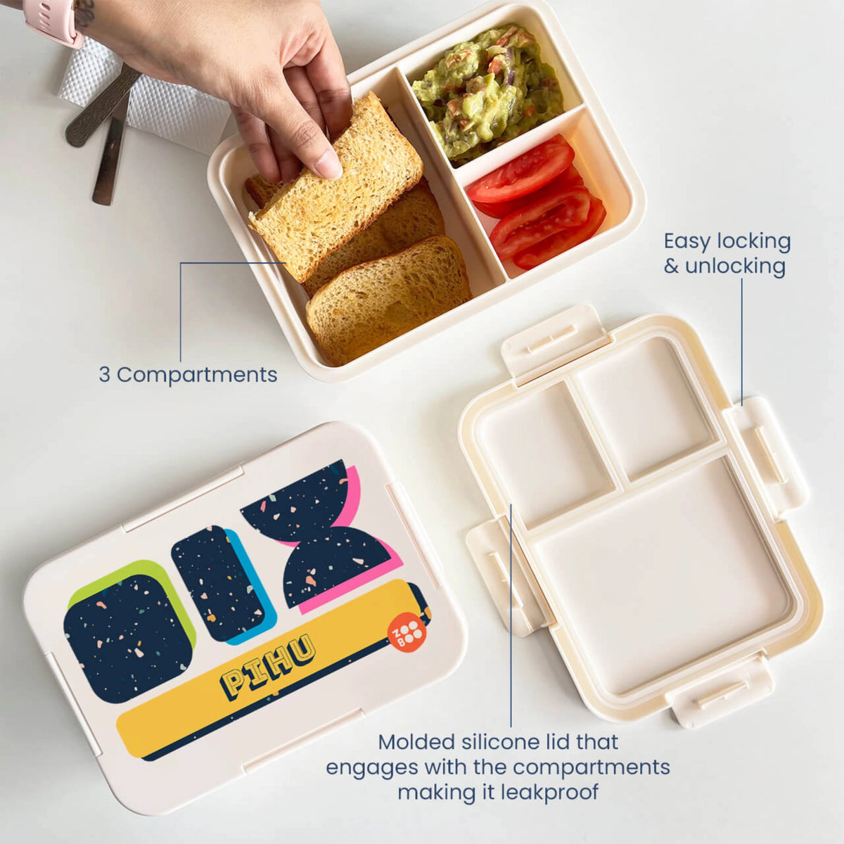 Personalised Terrazzo Pop Bento Lunch Box for Kids - image 3