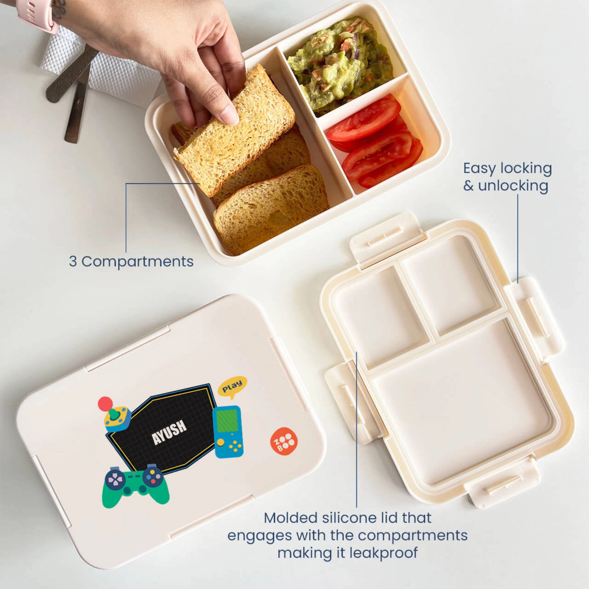 Personalised Video Game Bento Lunch Box for Kids - image 3