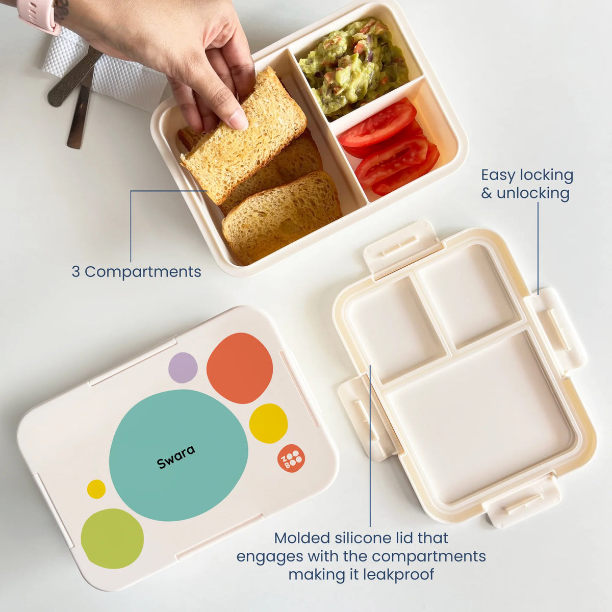 Personalised Zooboo Kids Bento Lunch Box for Kids - image 3