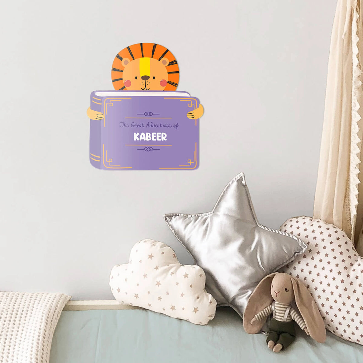 Personalised Animal Library Name Plate for Kids Room - image 3