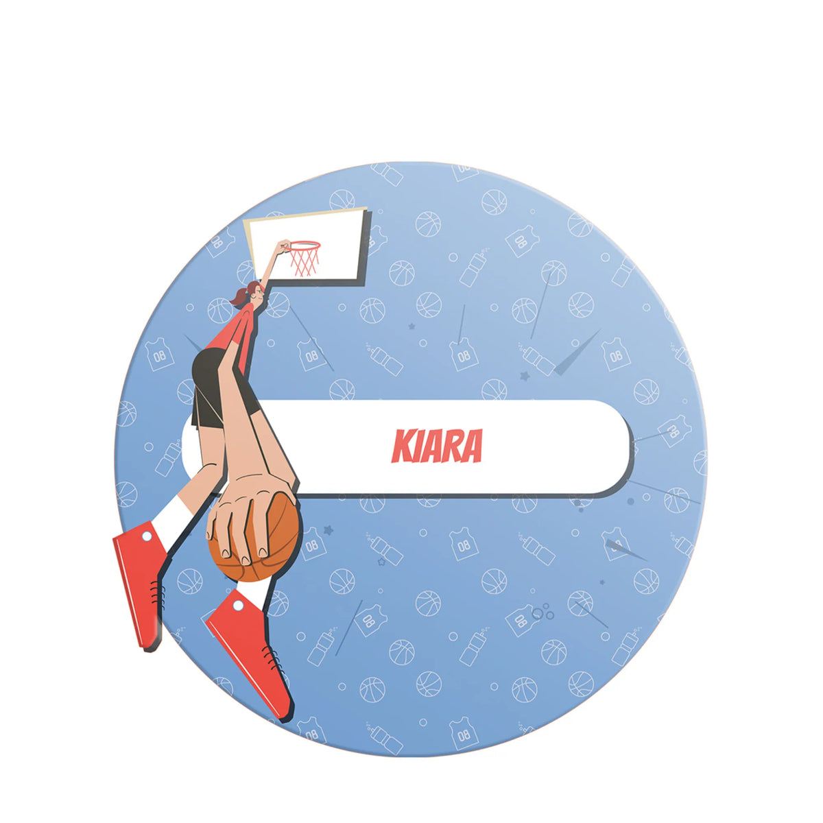Personalised Basketball Fever Girl Name Plate for Kids Room - image 1