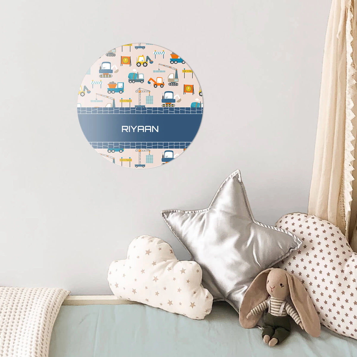 Personalised Construction Site Name Plate for Kids Room - image 3