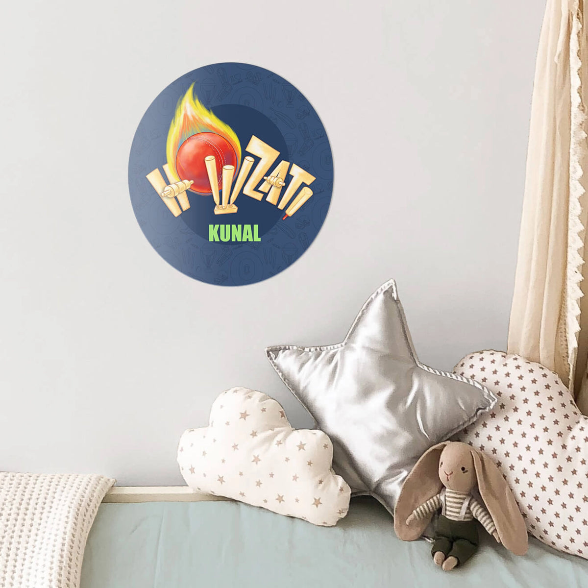 Personalised Cricket Buzz Name Plate for Kids Room - image 3