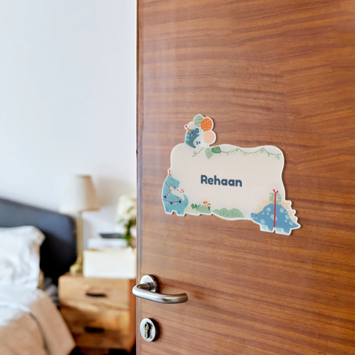 Personalised Dino Party Name Plate for Kids Room - image 2