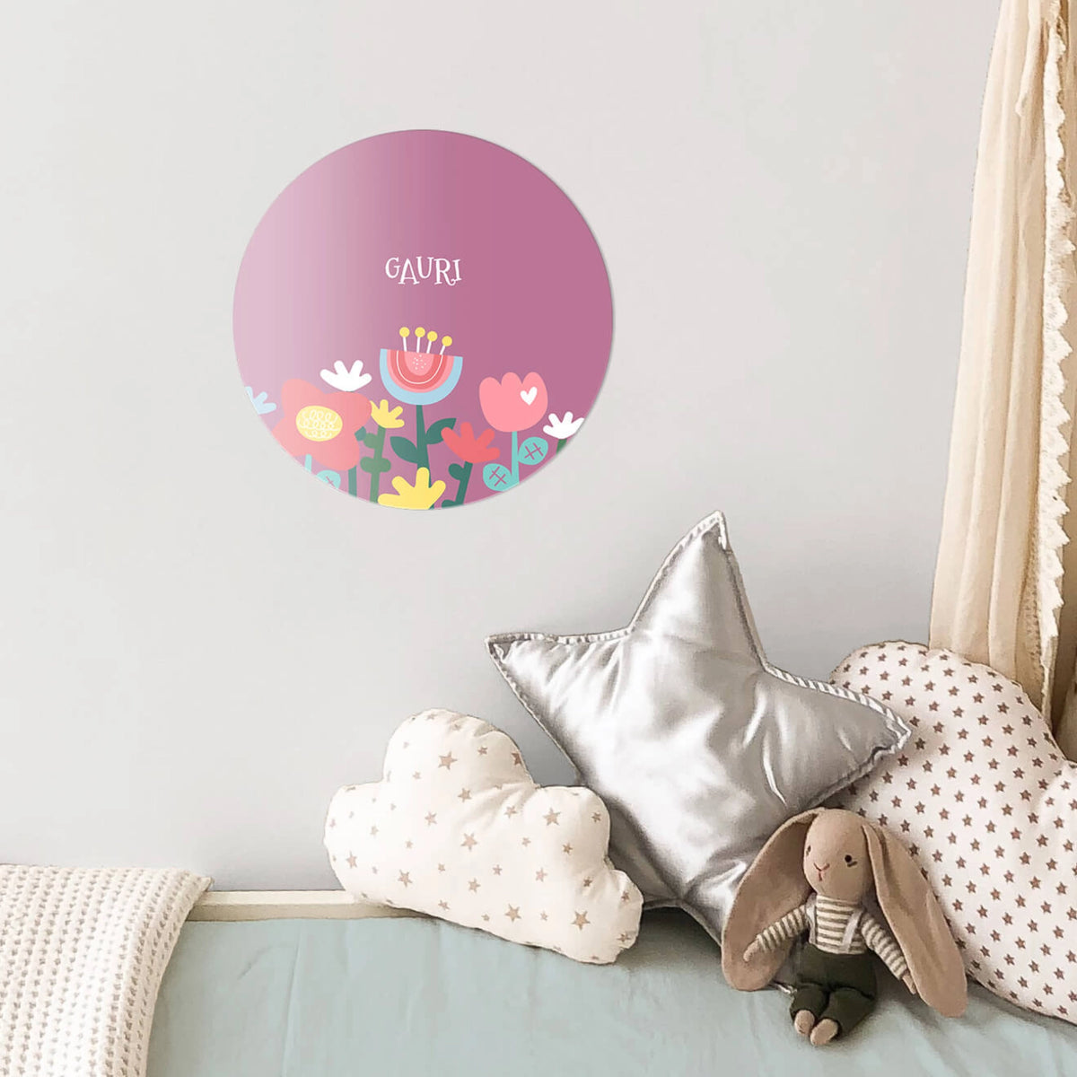 Personalised Flower Power Name Plate for Kids Room - image 3