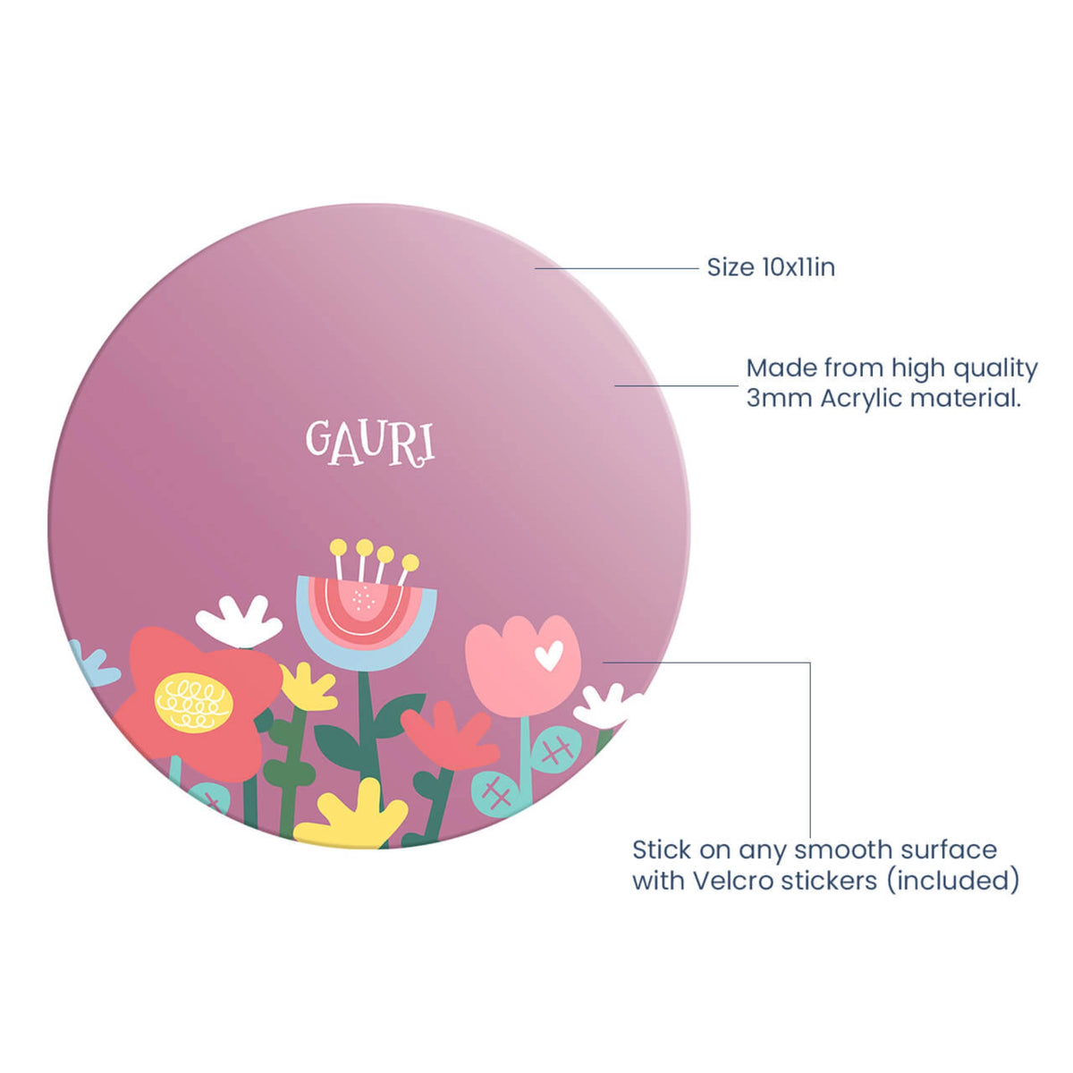 Personalised Flower Power Name Plate for Kids Room - image 4