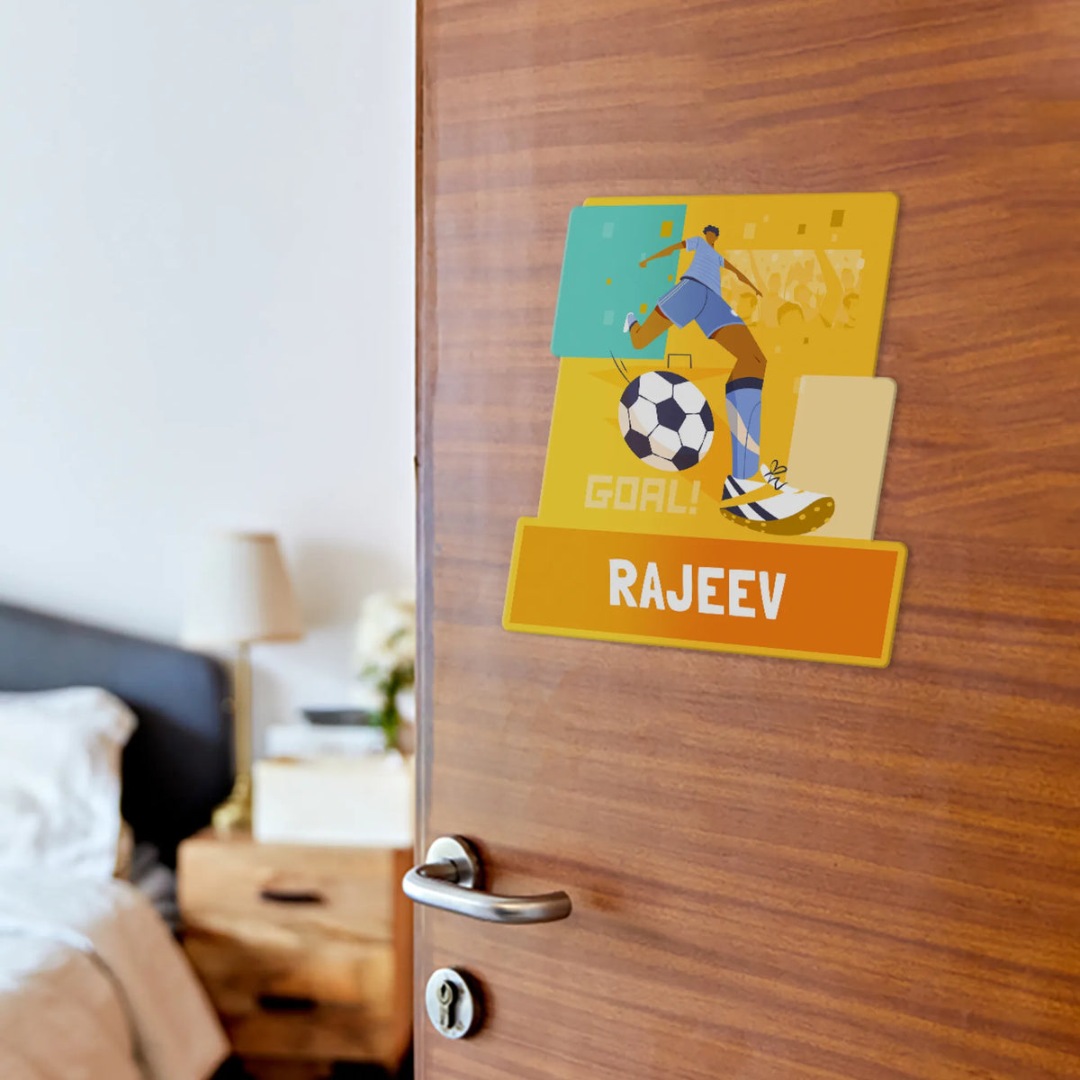 Personalised Football Goals Boy Name Plate for Kids Room - image 2