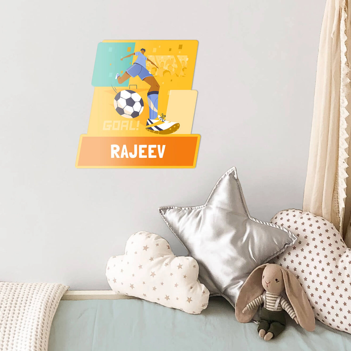 Personalised Football Goals Boy Name Plate for Kids Room - image 3