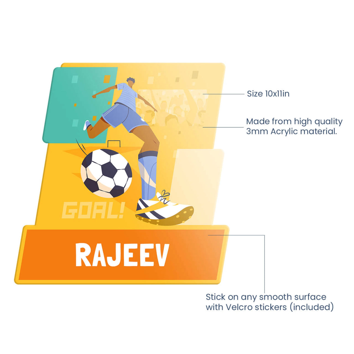 Personalised Football Goals Boy Name Plate for Kids Room - image 4