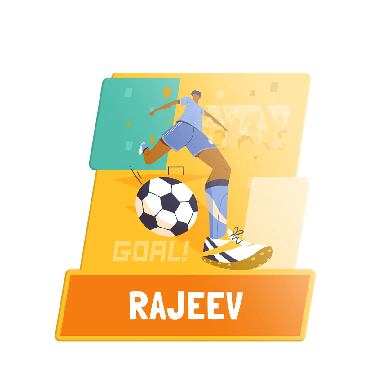 Personalised Football Goals Boy Name Plate for Kids Room - image 1
